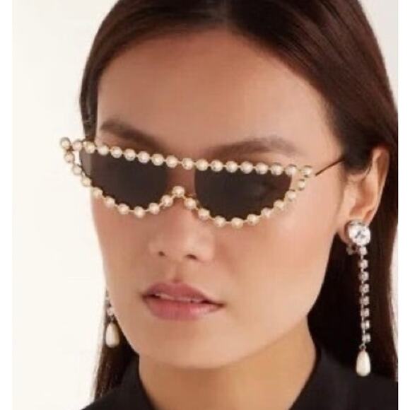Vintage Cat Eye Sunglasses Trendy 2024 Fashion Rhinestone Clear Shades Bling NEW - Picture 6 of 6